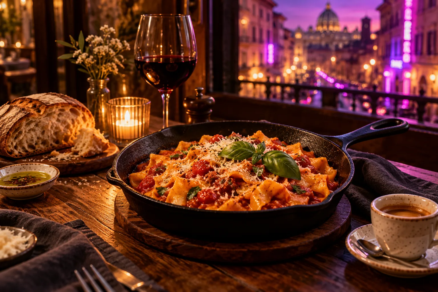 Handmade pasta and artisan bread in a warm neighborhood bistro